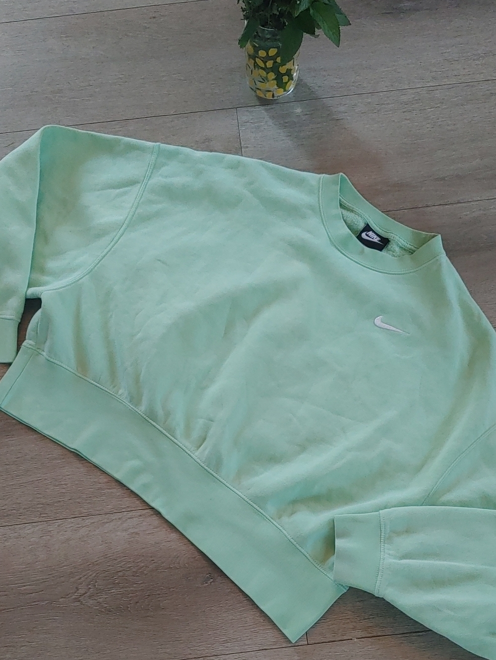 Nike l Mint Green Sweatshirt with White Swoosh l XS